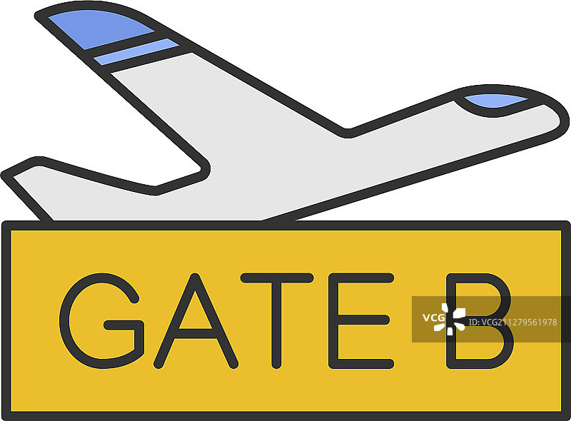 机场登机口彩色图标图片素材