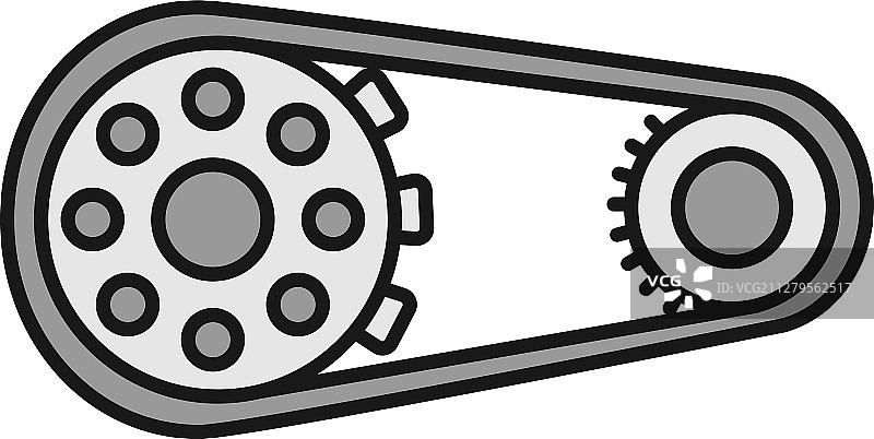 带链条的链轮颜色图标图片素材