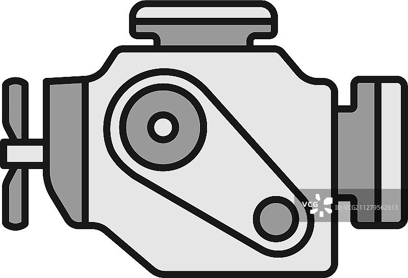 汽车发动机彩色图标图片素材