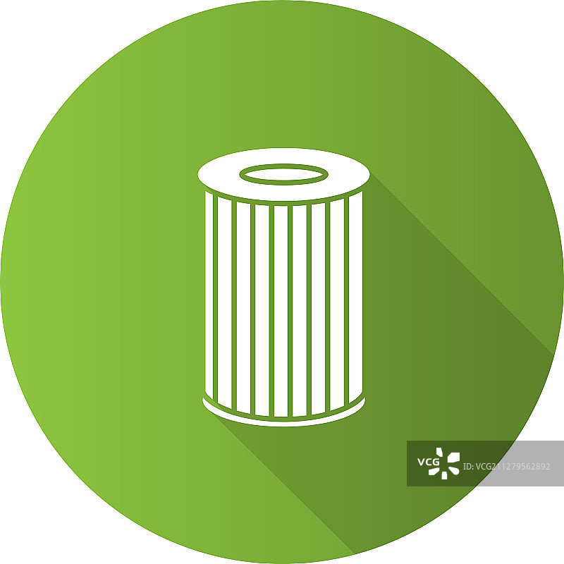 汽车空气滤清器扁平设计长阴影标志图标图片素材