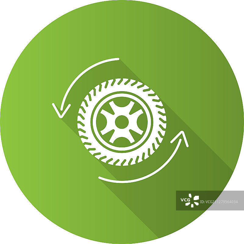 更换汽车轮胎扁平化设计长阴影图片素材