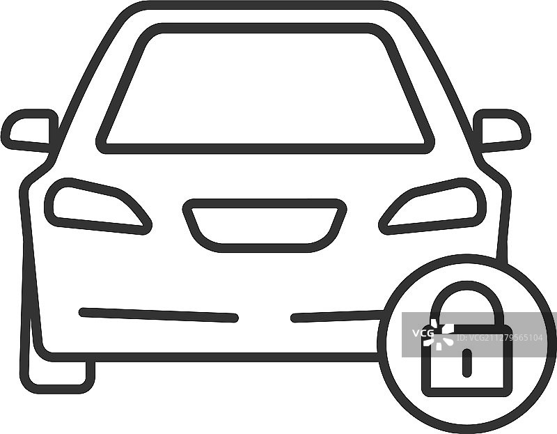 锁定的汽车线性图标图片素材