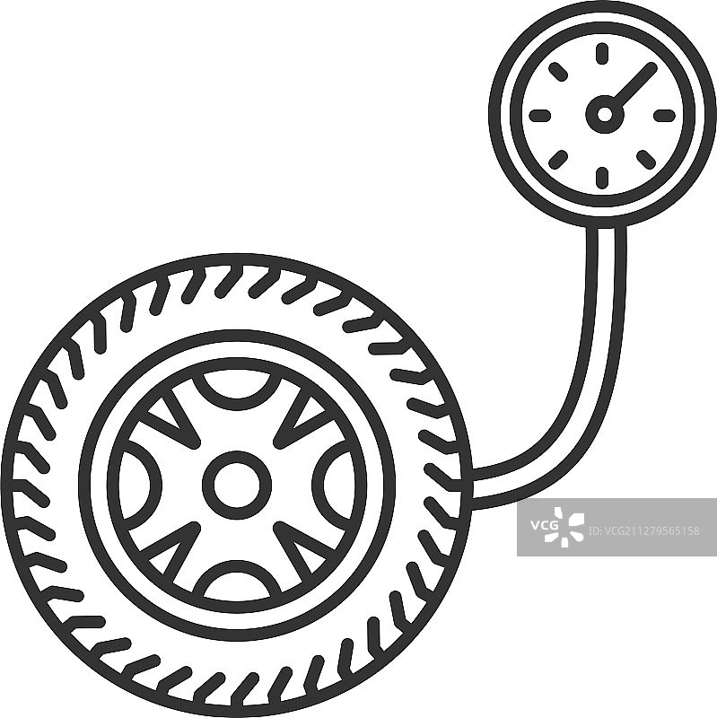 轮胎压力表线性图标图片素材