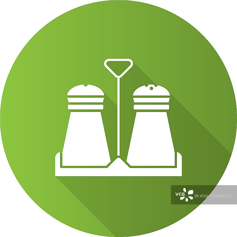 盐或胡椒瓶扁平设计长阴影图片素材