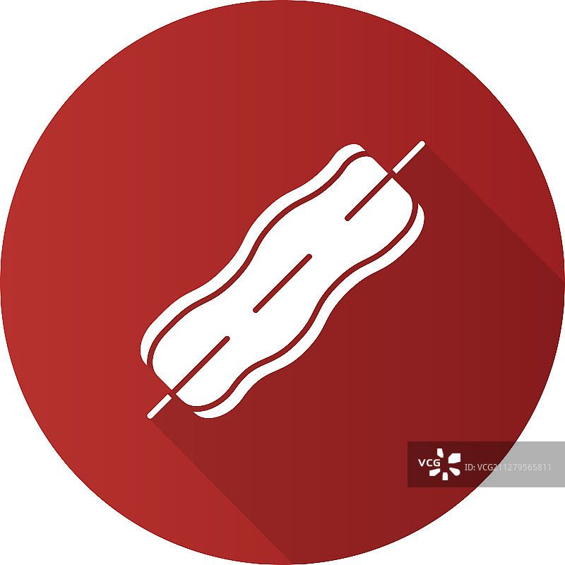 培根肉串扁平风长阴影设计图片素材