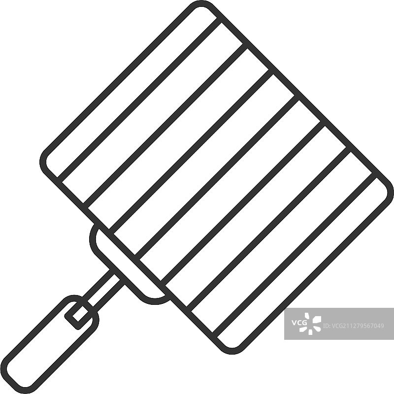 手持烤架线性图标图片素材