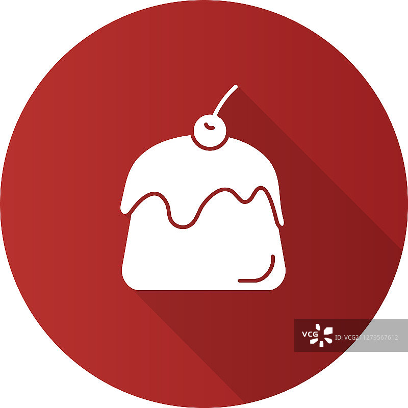 布丁扁平设计长阴影图标图片素材