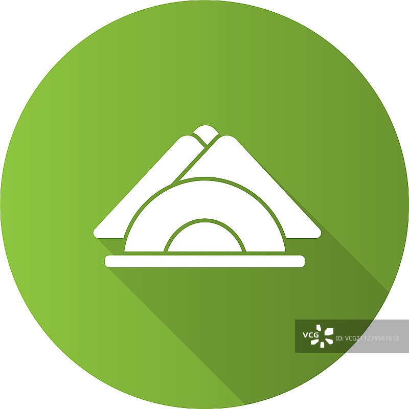 餐巾扁平设计长阴影字形图标图片素材