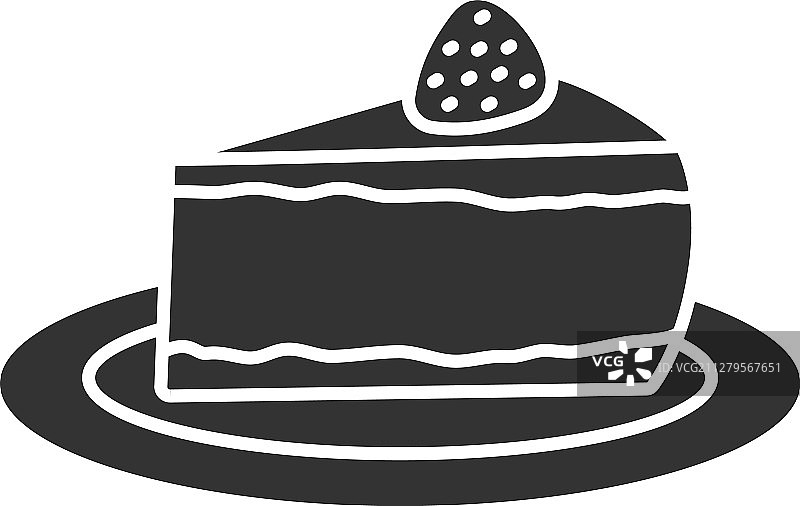 草莓字形图标芝士蛋糕图片素材