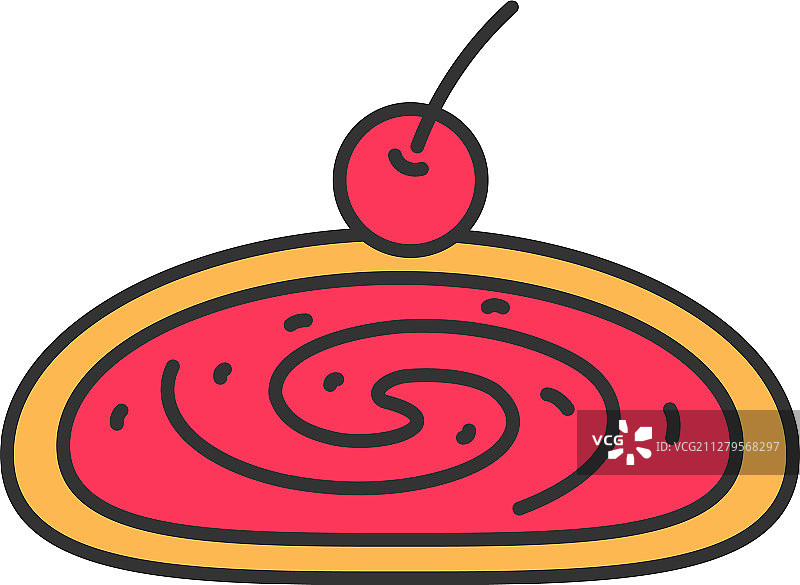 樱桃馅卷颜色图标图片素材