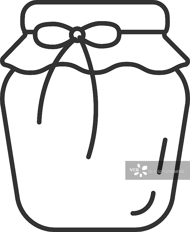 草莓酱罐线性图标图片素材