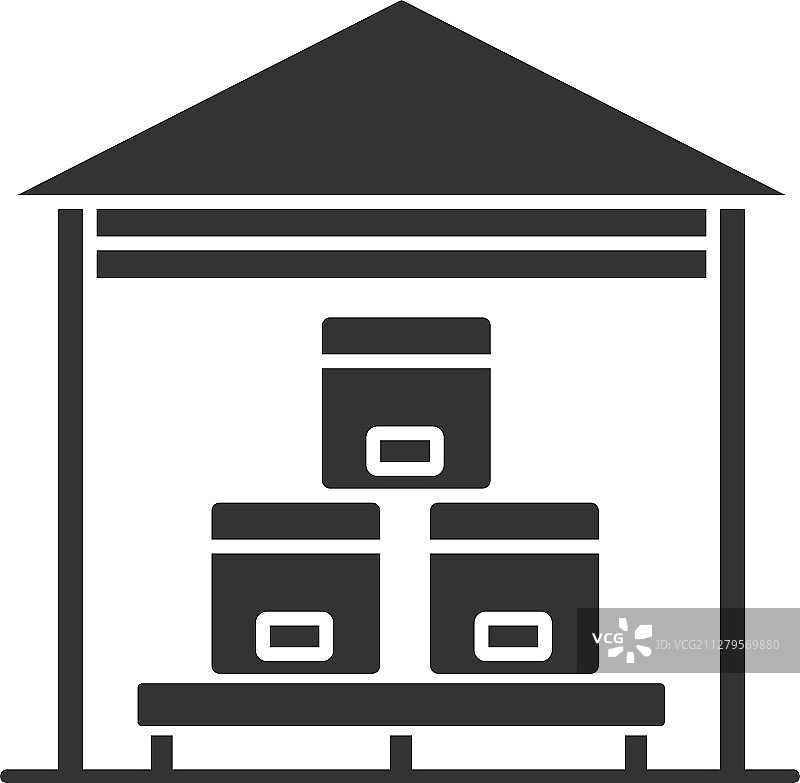 仓库字形图标图片素材