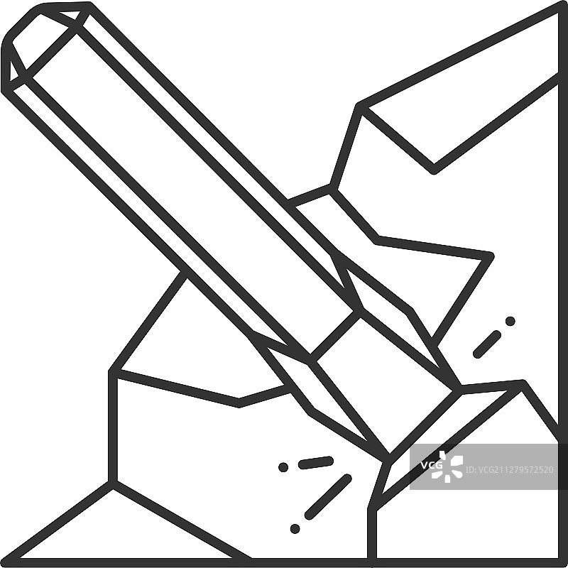 铁凿线性图标细线图片素材