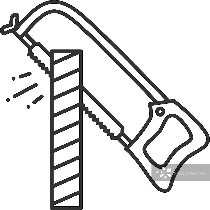 手锯线性图标图片素材