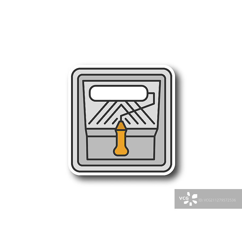 托盘容器中的滚筒刷补丁图片素材