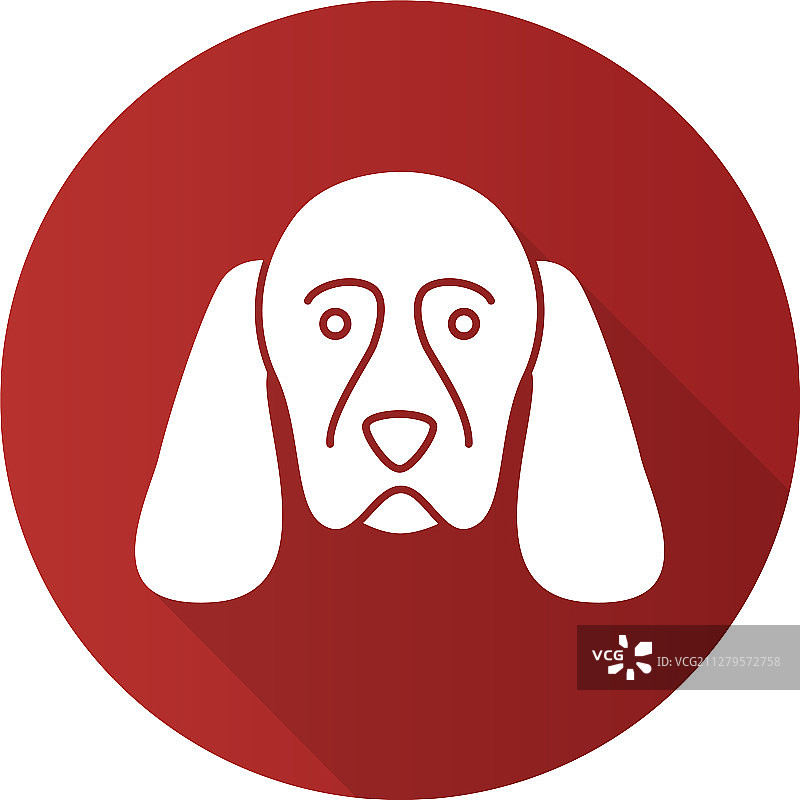 可卡犬扁平风格长阴影标志图片素材