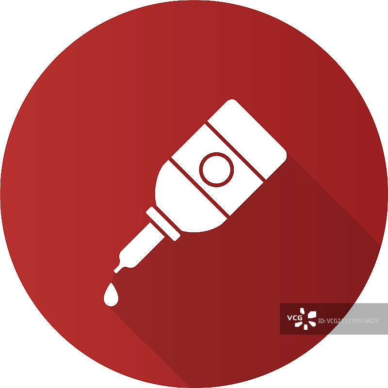 滴眼液扁平设计长阴影字形图标图片素材