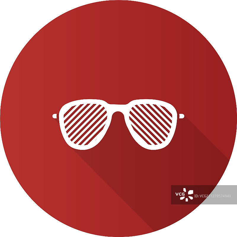 百叶窗太阳镜扁平设计长阴影字形图片素材