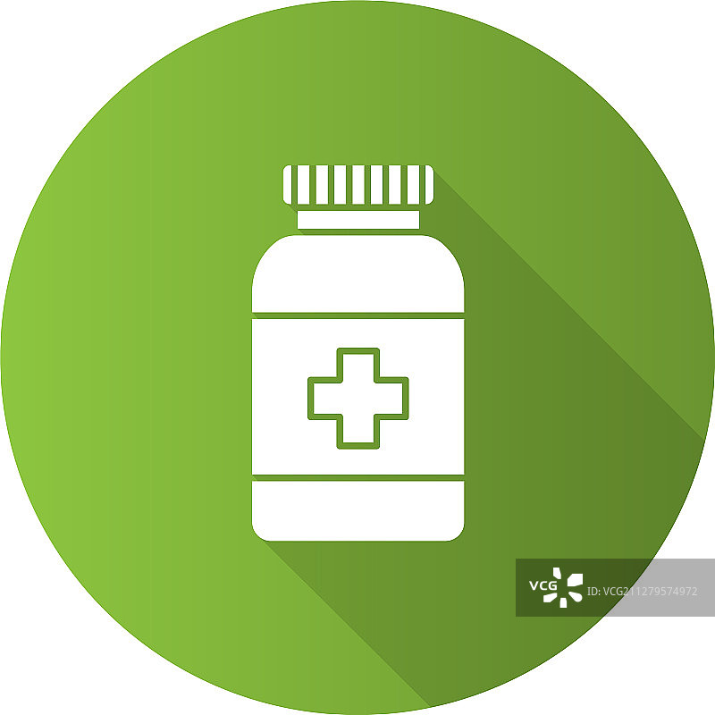 处方药瓶扁平设计长阴影图片素材