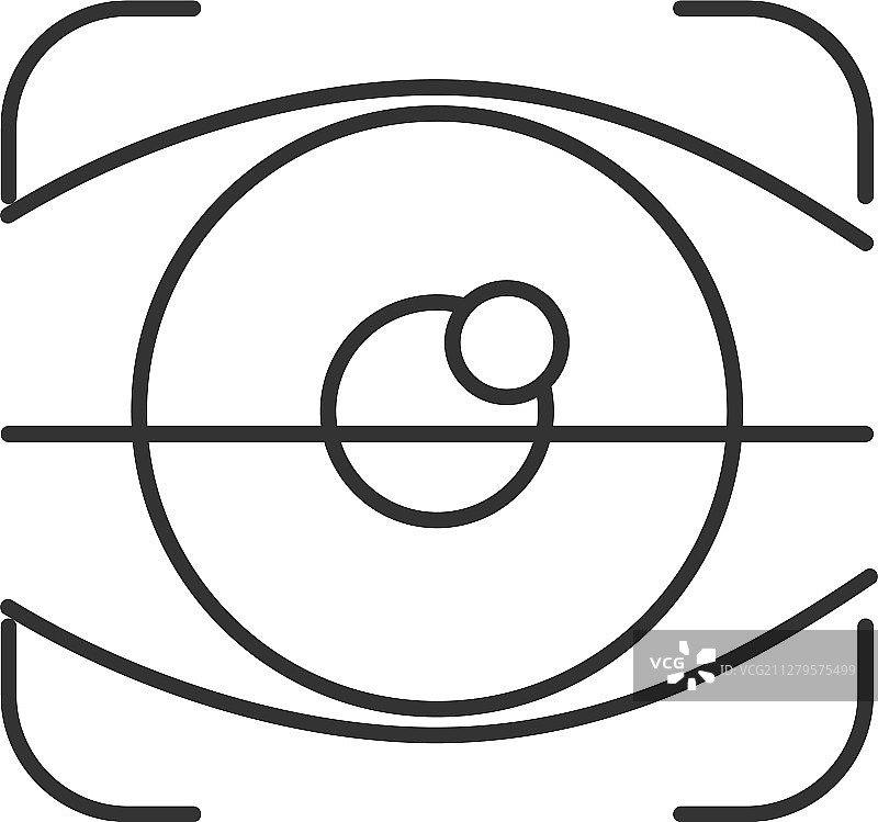 视网膜扫描线性图标图片素材