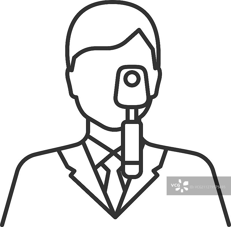 眼科医生使用检眼镜线性图标图片素材