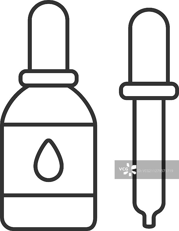 滴眼液和滴管线性图标图片素材