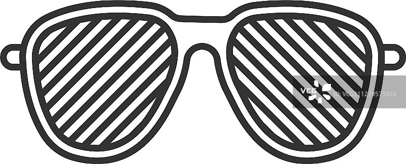 百叶窗太阳镜线性图标图片素材