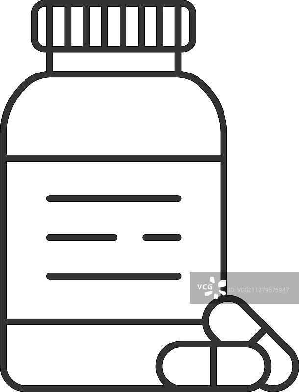 药瓶线性图标图片素材