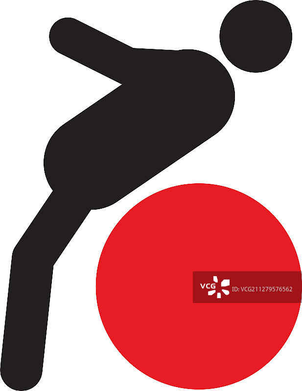 健身球训练剪影图标图片素材