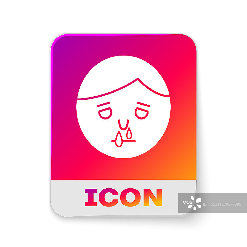 白色背景上孤立的白色流鼻涕图标图片素材