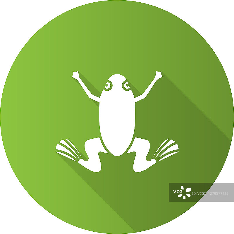 青蛙扁平风格长阴影字形图标图片素材