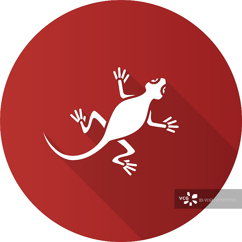 蜥蜴扁平设计长阴影图标图片素材