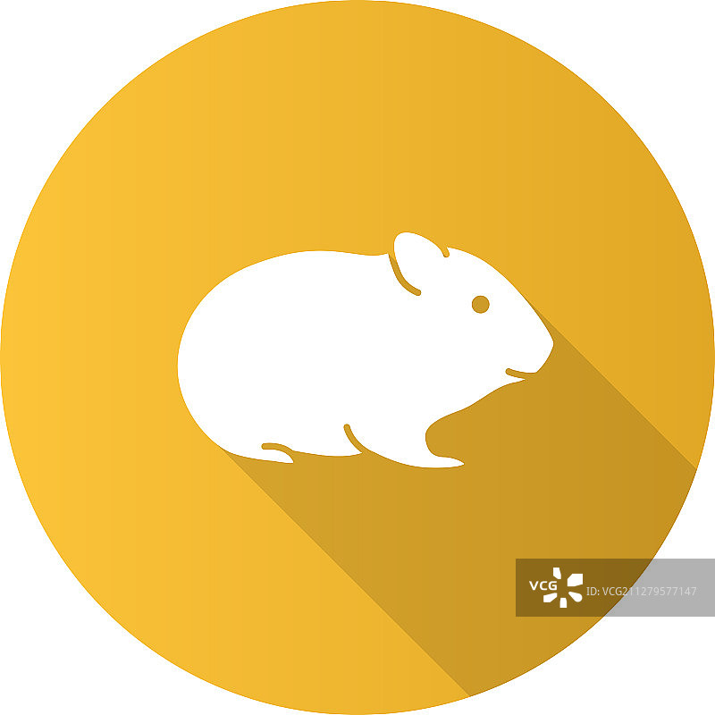 仓鼠扁平风格长阴影标志图片素材