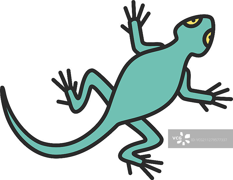 蜥蜴彩色图标图片素材