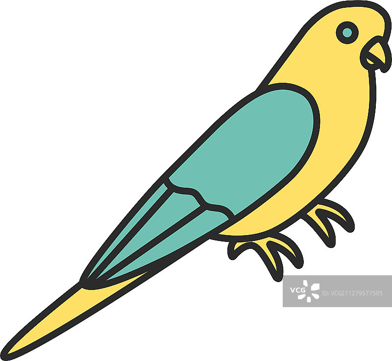 七彩文鸟彩色图标图片素材