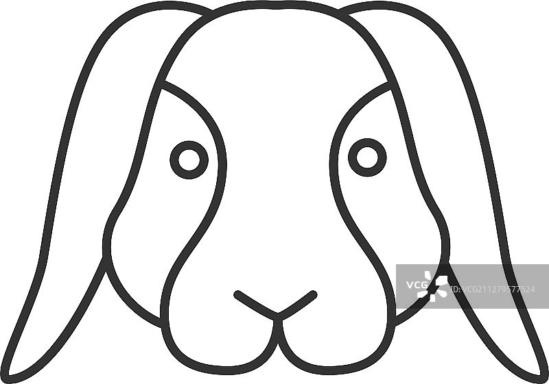 迷你兔线性图标图片素材