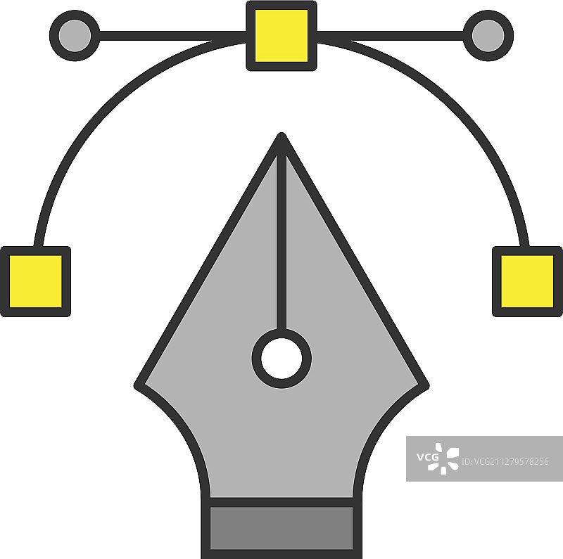 钢笔笔尖彩色图标图片素材