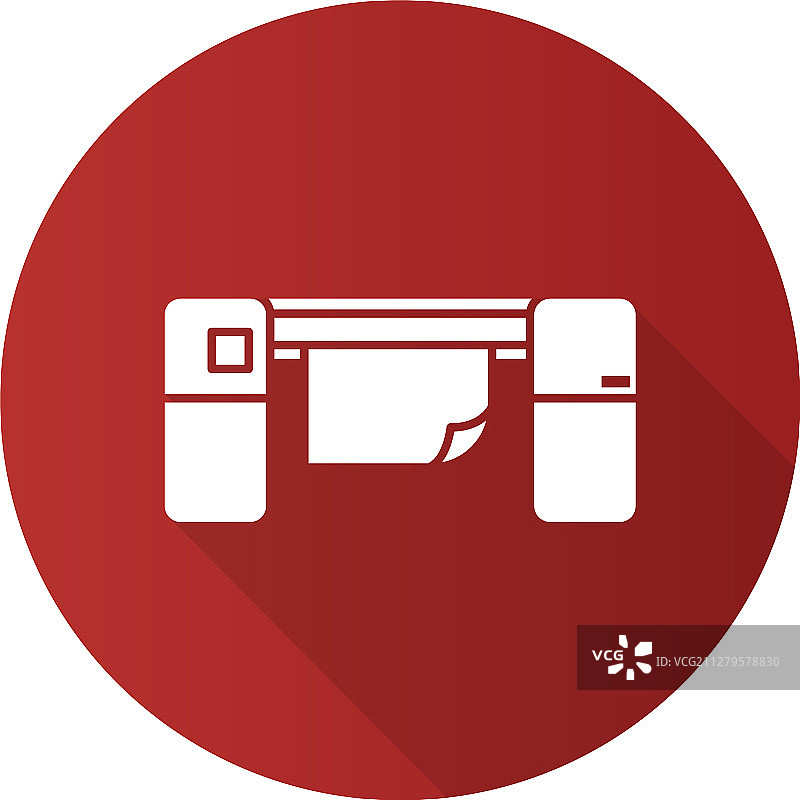 大幅面打印机扁平风格长阴影设计图片素材