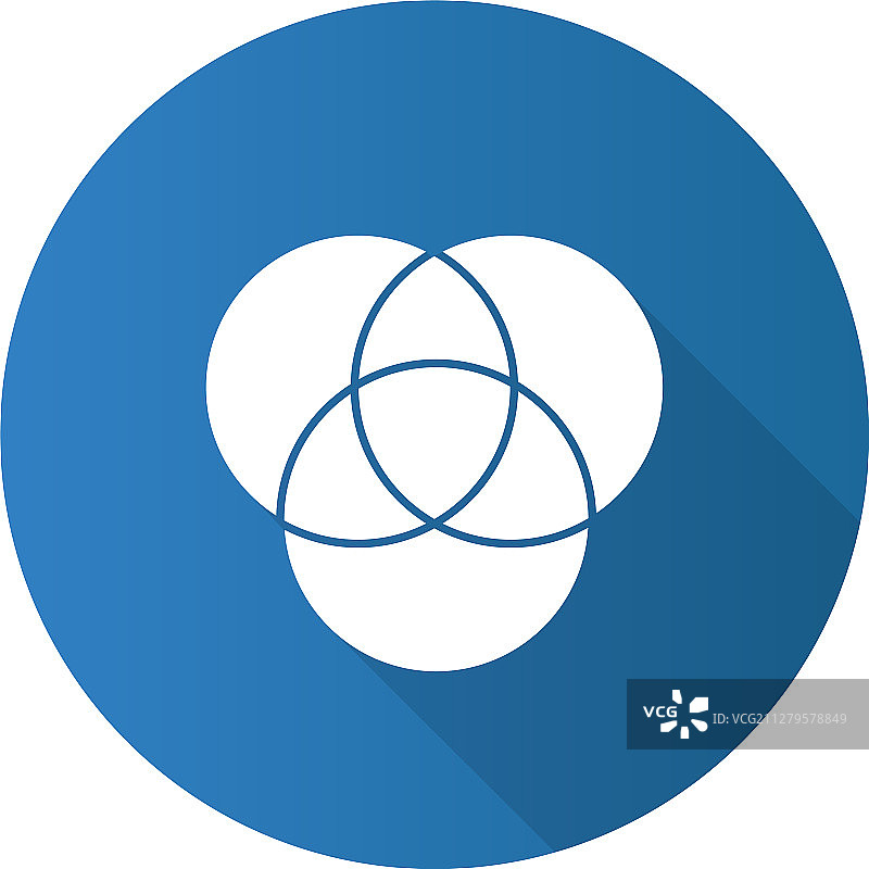 CMYK或RGB颜色圆形扁平风格长阴影图片素材