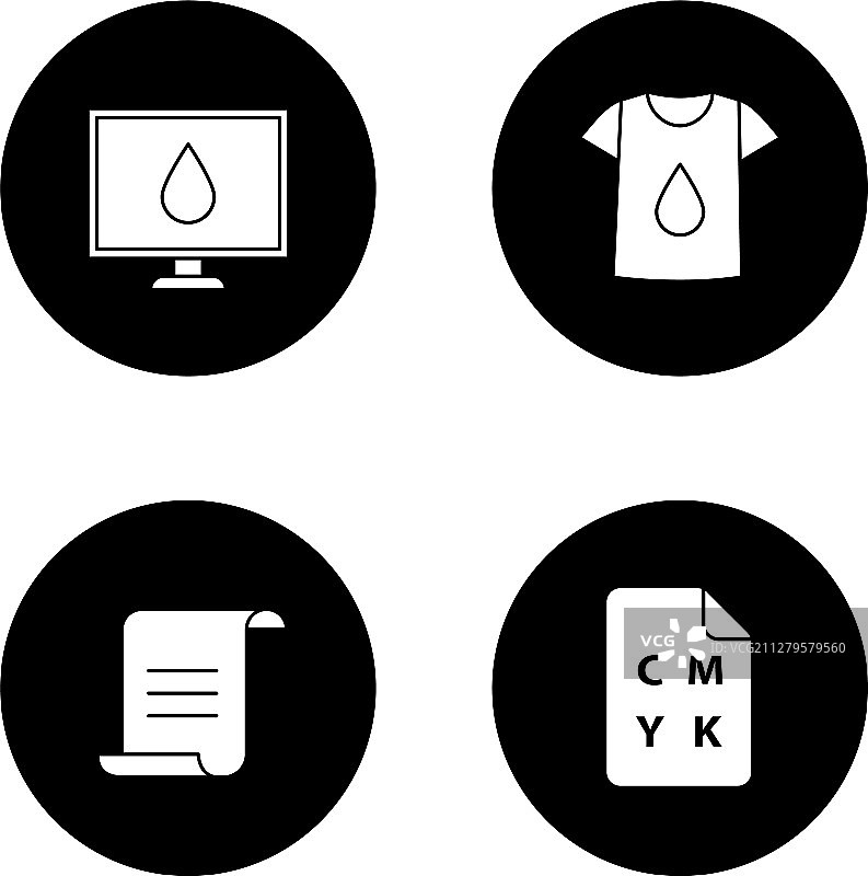 印刷字形图标集图片素材