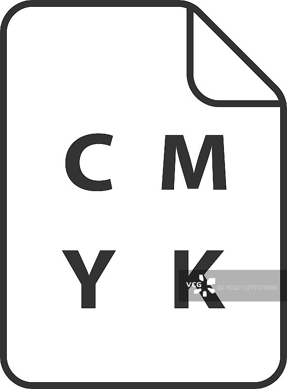 CMYK颜色圆形模型线性图标图片素材