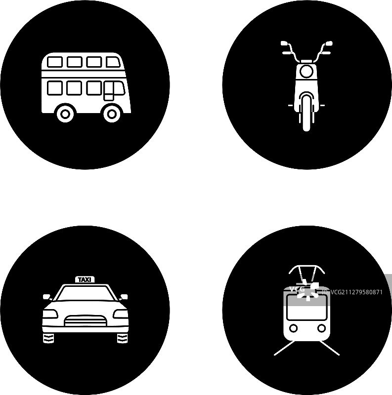 公共交通标志字形图标集图片素材