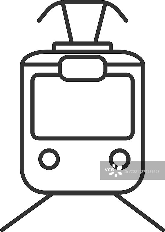 有轨电车线性图标图片素材