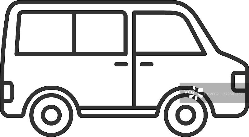 迷你巴士线性图标图片素材