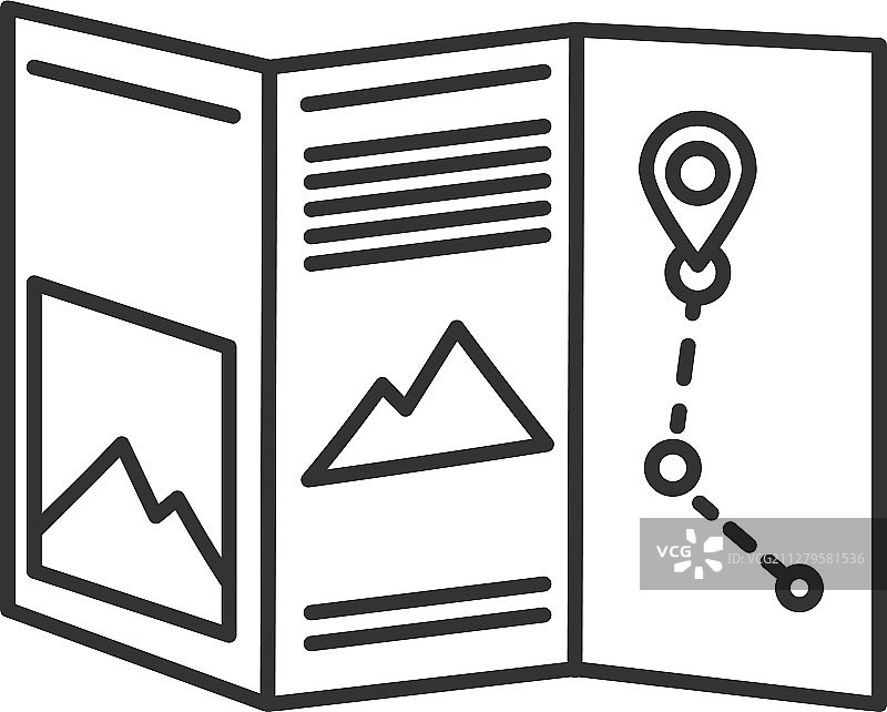 纸质地图线性图标图片素材