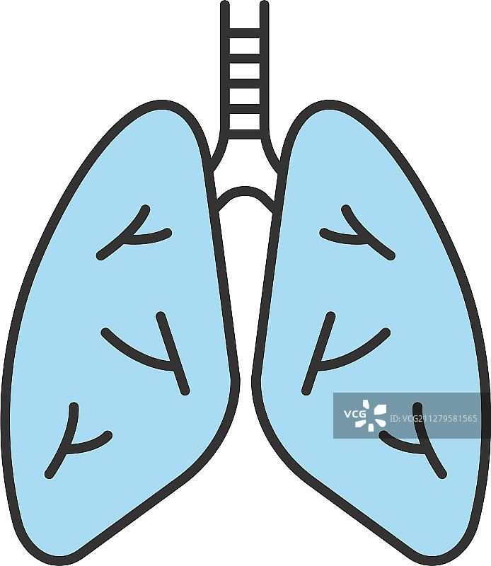 彩色的人类肺部图标图片素材