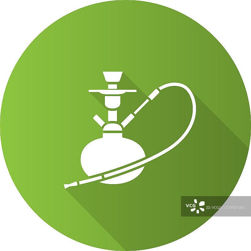 水烟扁平设计长阴影glyph图标图片素材