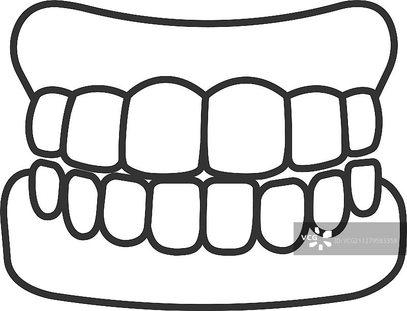 假牙线性图标图片素材