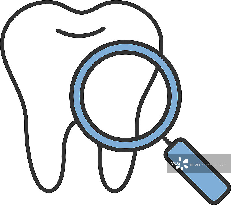 牙齿医疗检查彩色图标图片素材