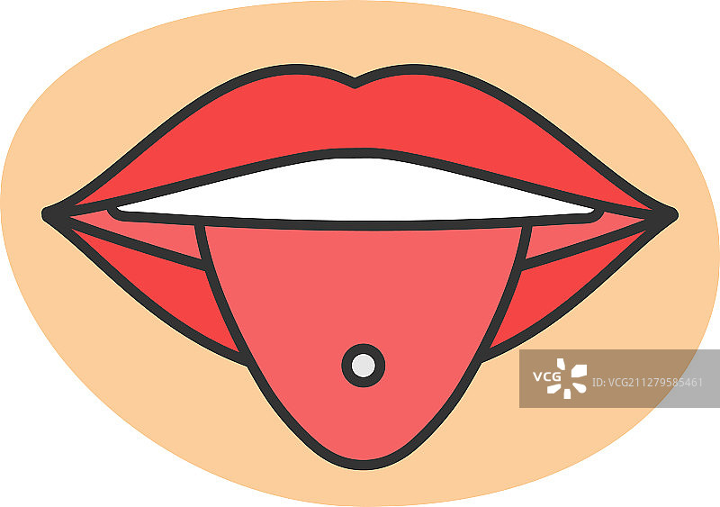 舌钉彩色图标图片素材